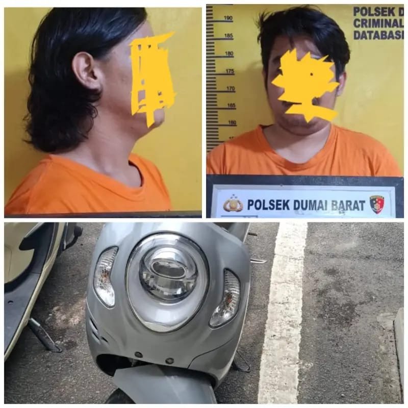 Motor Scoopy Hilang di Parkiran RS Pertamina Dumai Ditemukan, Dua Pria Diamankan Polisi